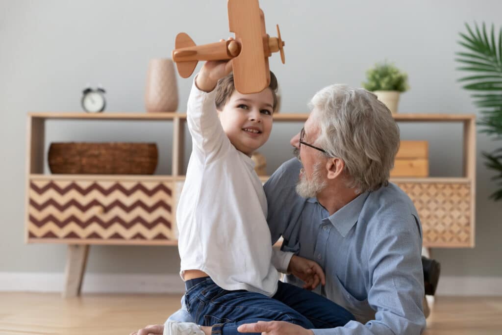 Happy,Two,2,Generation,Family,Old,Grandfather,And,Cute,Little boy
