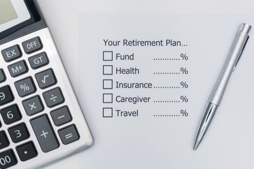 calculator with list of retirement goals